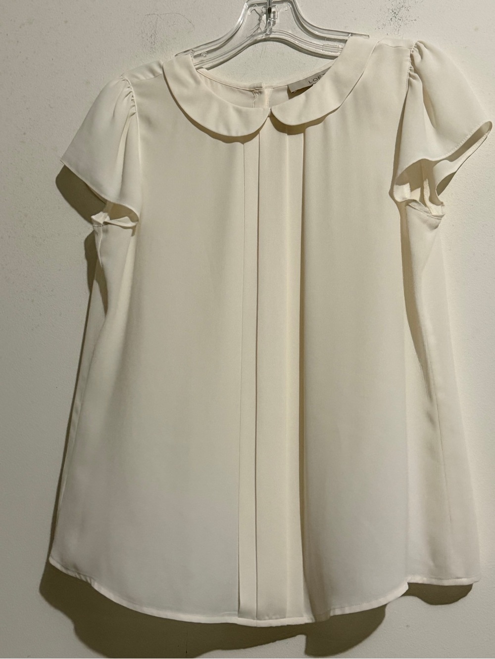 LOFT Cream Peter Pan Collar Blouse